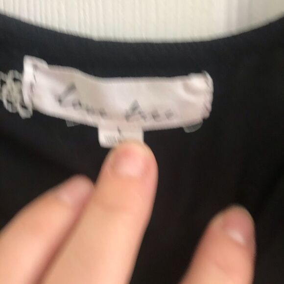 Love Tree sz Large black white rayon romper - Picture 2 of 11